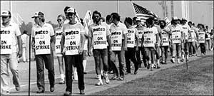 PATCO controllers on strike in 1981
